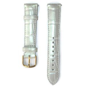 MICHELE 18mm Iridescent White Genuine Alligator Watch Strap